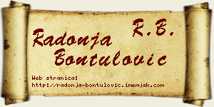 Radonja Bontulović vizit kartica